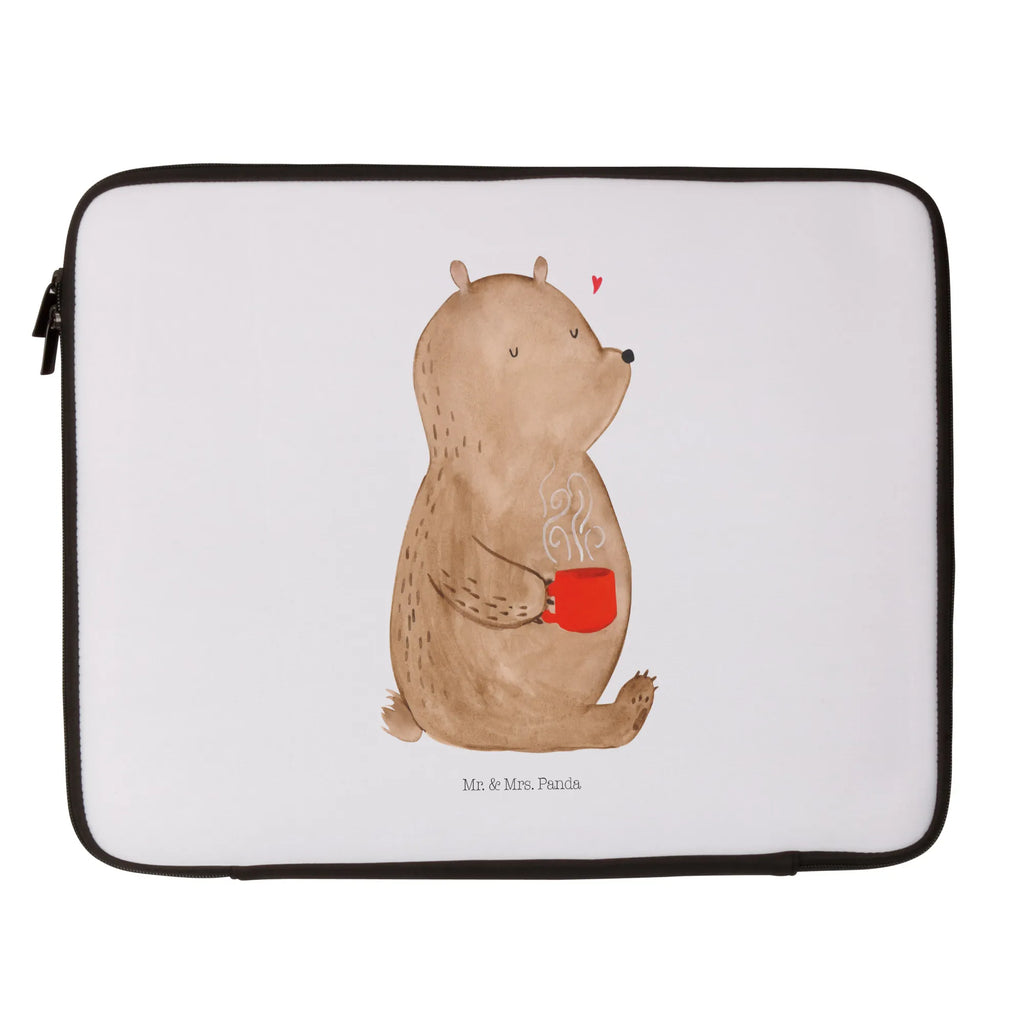 Notebook Tasche Bär Kaffee Notebook Tasche, Laptop, Computertasche, Tasche, Notebook-Tasche, Notebook-Reisehülle, Notebook Schutz, Bär, Teddy, Teddybär, Kaffee, Coffee, Bären, guten Morgen, Morgenroutine, Welt erobern, Welt retten, Motivation