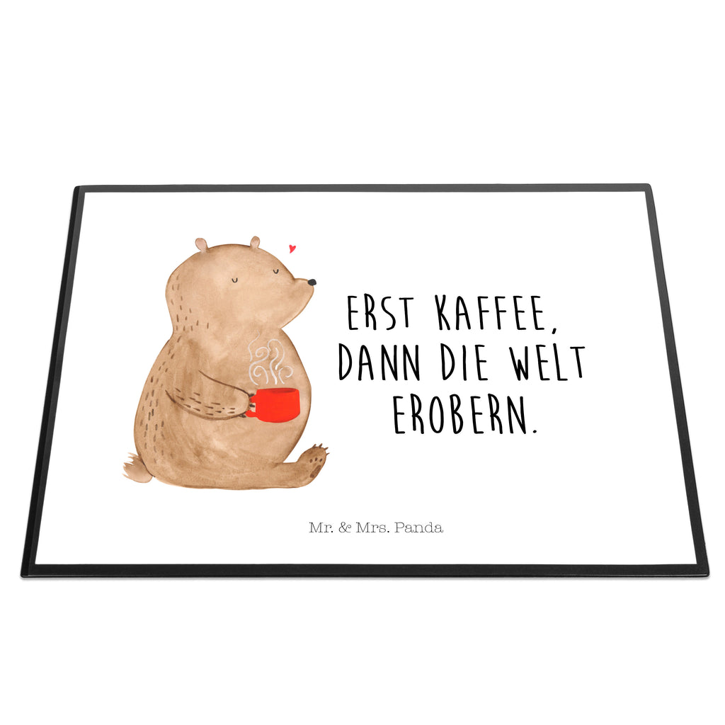 Schreibtischunterlage Bär Kaffee Schreibunterlage, Schreibtischauflage, Bürobedarf, Büroartikel, Schreibwaren, Schreibtisch Unterlagen, Schreibtischunterlage Groß, Bär, Teddy, Teddybär, Kaffee, Coffee, Bären, guten Morgen, Morgenroutine, Welt erobern, Welt retten, Motivation