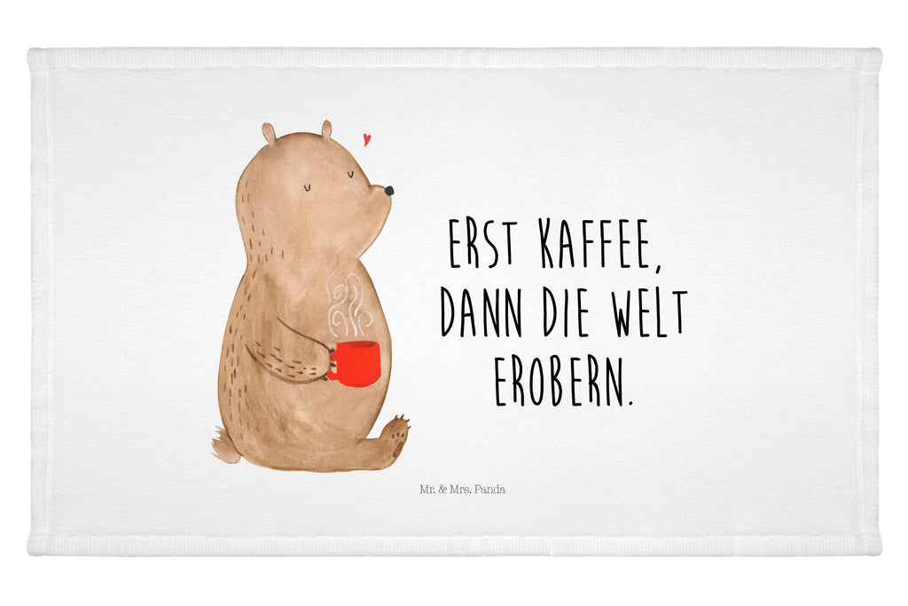 Handtuch Bär Kaffee Handtuch, Badehandtuch, Badezimmer, Handtücher, groß, Kinder, Baby, Bär, Teddy, Teddybär, Kaffee, Coffee, Bären, guten Morgen, Morgenroutine, Welt erobern, Welt retten, Motivation