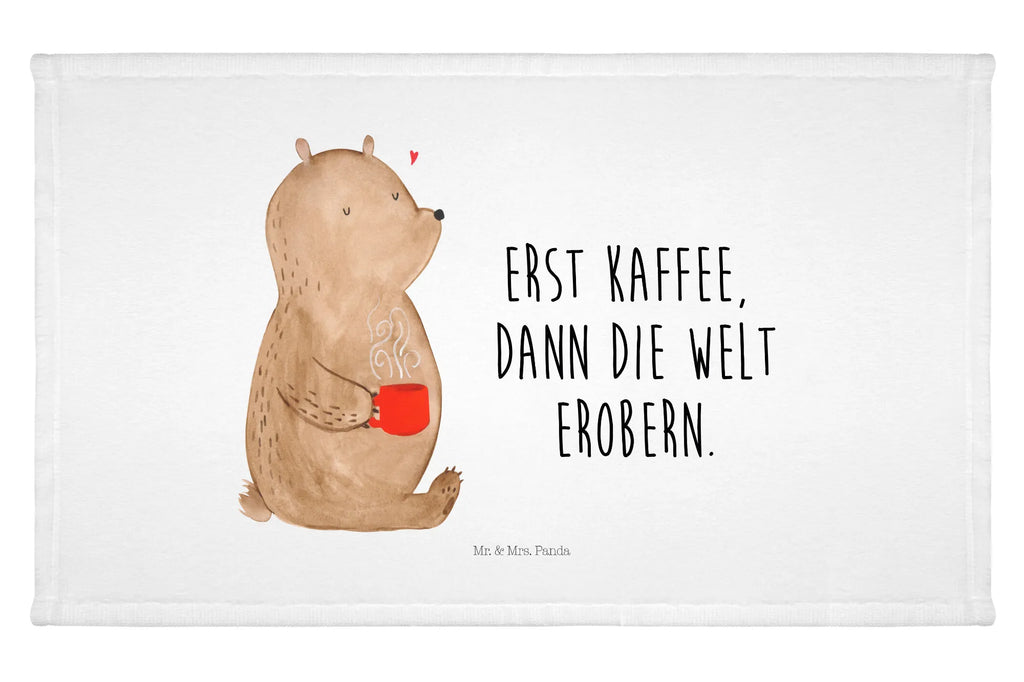 Handtuch Bär Kaffee Handtuch, Badehandtuch, Badezimmer, Handtücher, groß, Kinder, Baby, Bär, Teddy, Teddybär, Kaffee, Coffee, Bären, guten Morgen, Morgenroutine, Welt erobern, Welt retten, Motivation