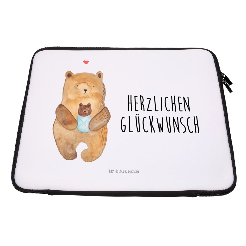 Notebook Tasche Bär Baby Notebook Tasche, Laptop, Computertasche, Tasche, Notebook-Tasche, Notebook-Reisehülle, Notebook Schutz, Bär, Teddy, Teddybär, Eltern, Mutter, Baby, Taufe, Geburt, Nichte, Neffe, Enkel, Enkelin, Täufling, Geburtstag, Glückwunsch