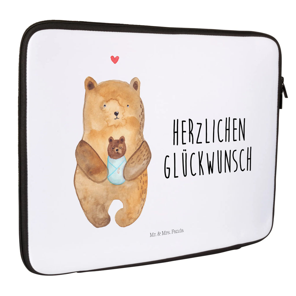 Notebook Tasche Bär Baby Notebook Tasche, Laptop, Computertasche, Tasche, Notebook-Tasche, Notebook-Reisehülle, Notebook Schutz, Bär, Teddy, Teddybär, Eltern, Mutter, Baby, Taufe, Geburt, Nichte, Neffe, Enkel, Enkelin, Täufling, Geburtstag, Glückwunsch