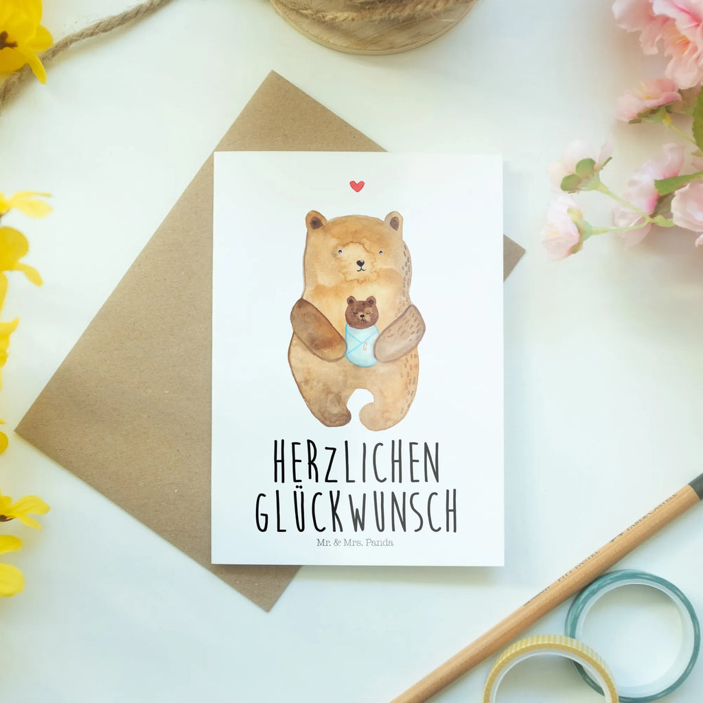 Grußkarte Bär Baby Grußkarte, Klappkarte, Einladungskarte, Glückwunschkarte, Hochzeitskarte, Geburtstagskarte, Karte, Ansichtskarten, Bär, Teddy, Teddybär, Eltern, Mutter, Baby, Taufe, Geburt, Nichte, Neffe, Enkel, Enkelin, Täufling, Geburtstag, Glückwunsch