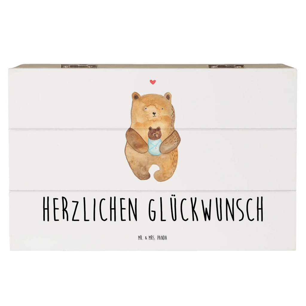 Holzkiste Bär mit Baby Holzkiste, Kiste, Schatzkiste, Truhe, Schatulle, XXL, Erinnerungsbox, Erinnerungskiste, Dekokiste, Aufbewahrungsbox, Geschenkbox, Geschenkdose, Bär, Teddy, Teddybär, Eltern, Mutter, Baby, Taufe, Geburt, Nichte, Neffe, Enkel, Enkelin, Täufling, Geburtstag, Glückwunsch