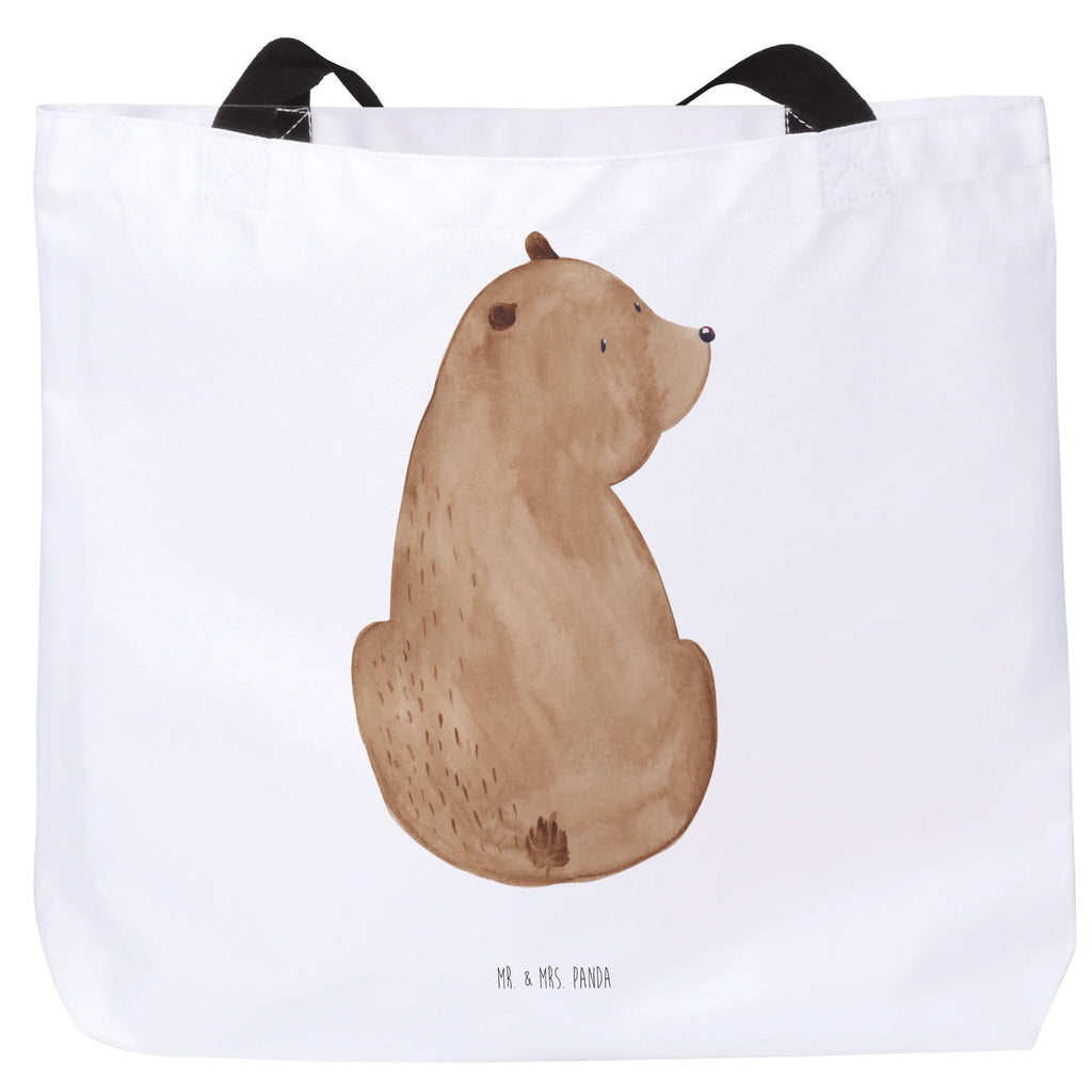 Shopper Bär Schulterblick Beutel, Einkaufstasche, Tasche, Strandtasche, Einkaufsbeutel, Shopper, Schultasche, Freizeittasche, Tragebeutel, Schulbeutel, Alltagstasche, Bär, Teddy, Teddybär, Selbstachtung, Weltansicht, Motivation, Bären, Bärenliebe, Weisheit