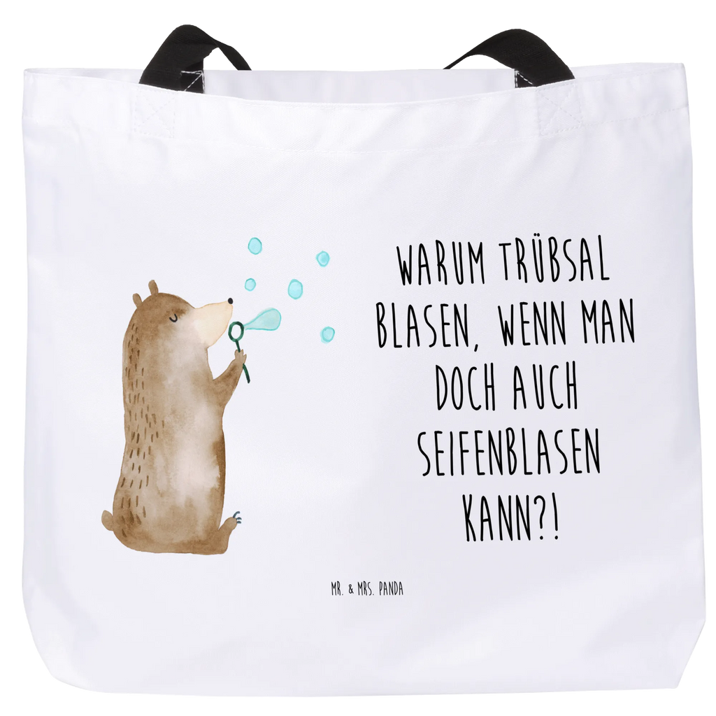 Shopper Bär Seifenblasen Beutel, Einkaufstasche, Tasche, Strandtasche, Einkaufsbeutel, Shopper, Schultasche, Freizeittasche, Tragebeutel, Schulbeutel, Alltagstasche, Bär, Teddy, Teddybär, Seifenblasen Bär Lustig Sein Glücklich Traurig Happy