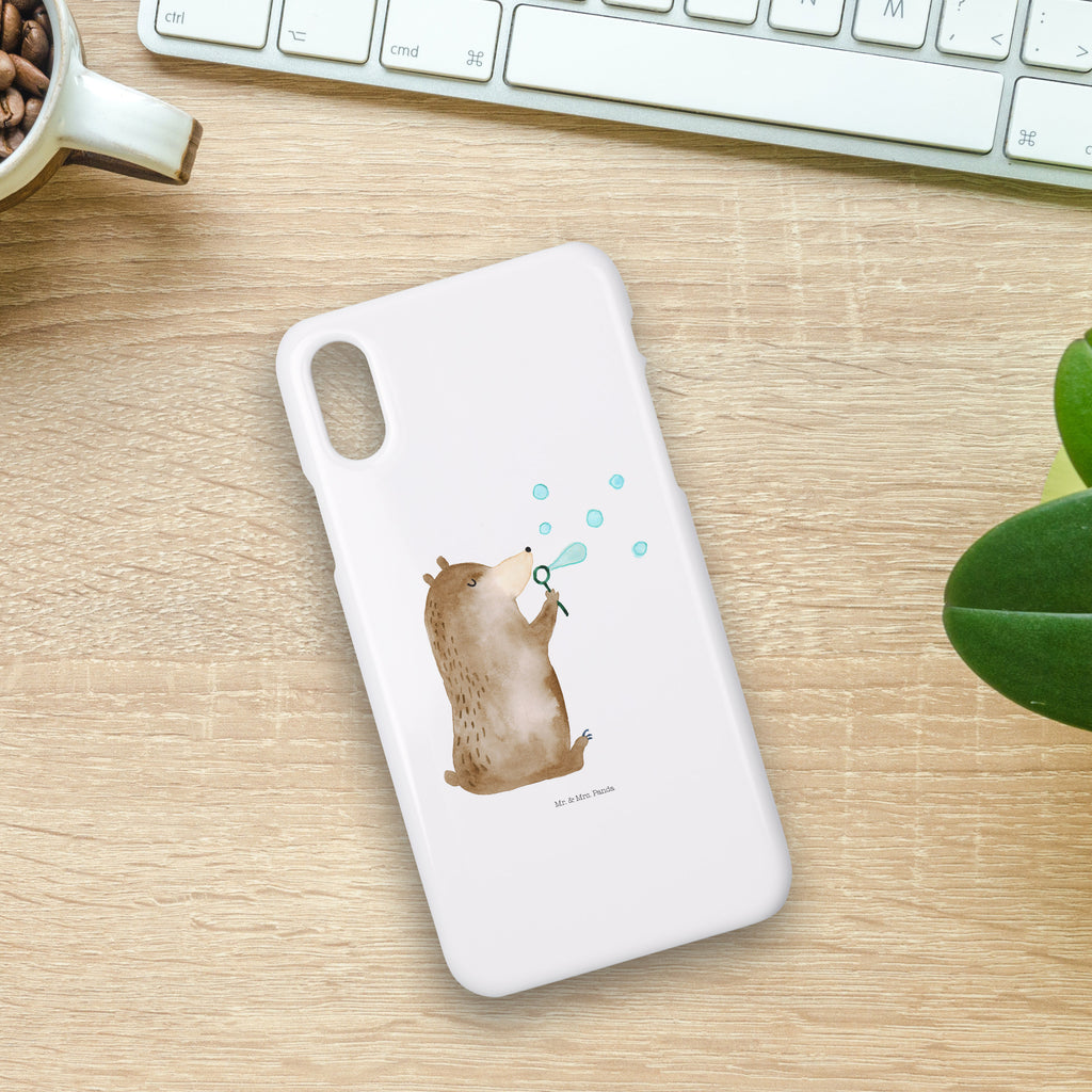 Handyhülle Bär Seifenblasen Handyhülle, Handycover, Cover, Handy, Hülle, Iphone 10, Iphone X, Bär, Teddy, Teddybär, Seifenblasen Bär Lustig Sein Glücklich Traurig Happy