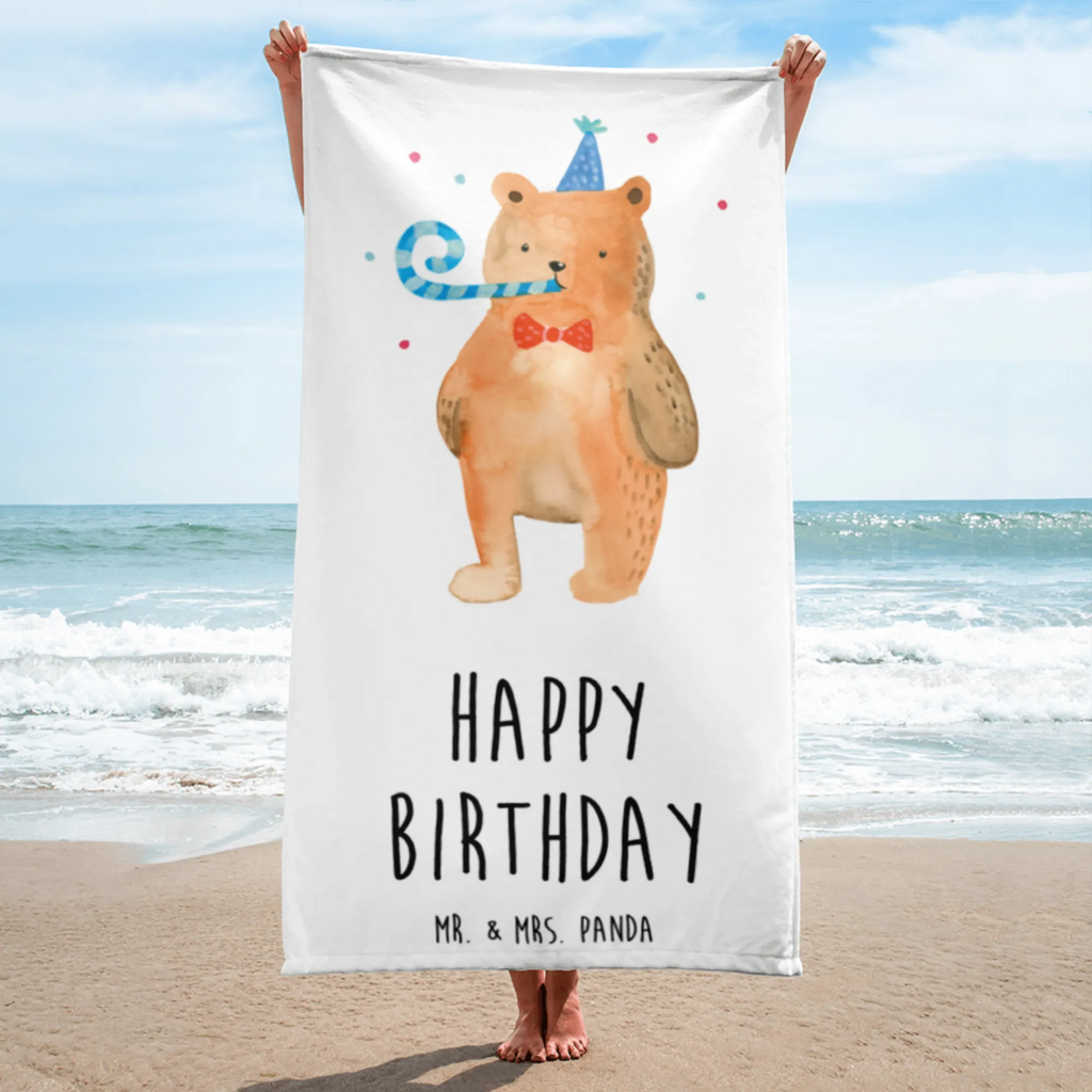 XL Badehandtuch Bär Geburtstag Handtuch, Badetuch, Duschtuch, Strandtuch, Saunatuch, Bär, Teddy, Teddybär, Happy Birthday, Alles Gute, Glückwunsch, Geburtstag