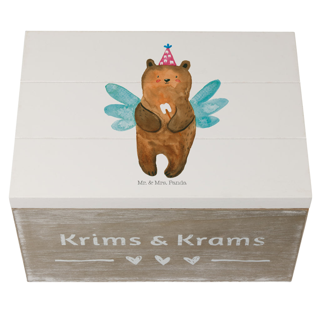 Holzkiste Zahnfee Bär Holzkiste, Kiste, Schatzkiste, Truhe, Schatulle, XXL, Erinnerungsbox, Erinnerungskiste, Dekokiste, Aufbewahrungsbox, Geschenkbox, Geschenkdose, Bär, Teddy, Teddybär, Zahnfee, Fee, Milchzahn, Erster Zahn