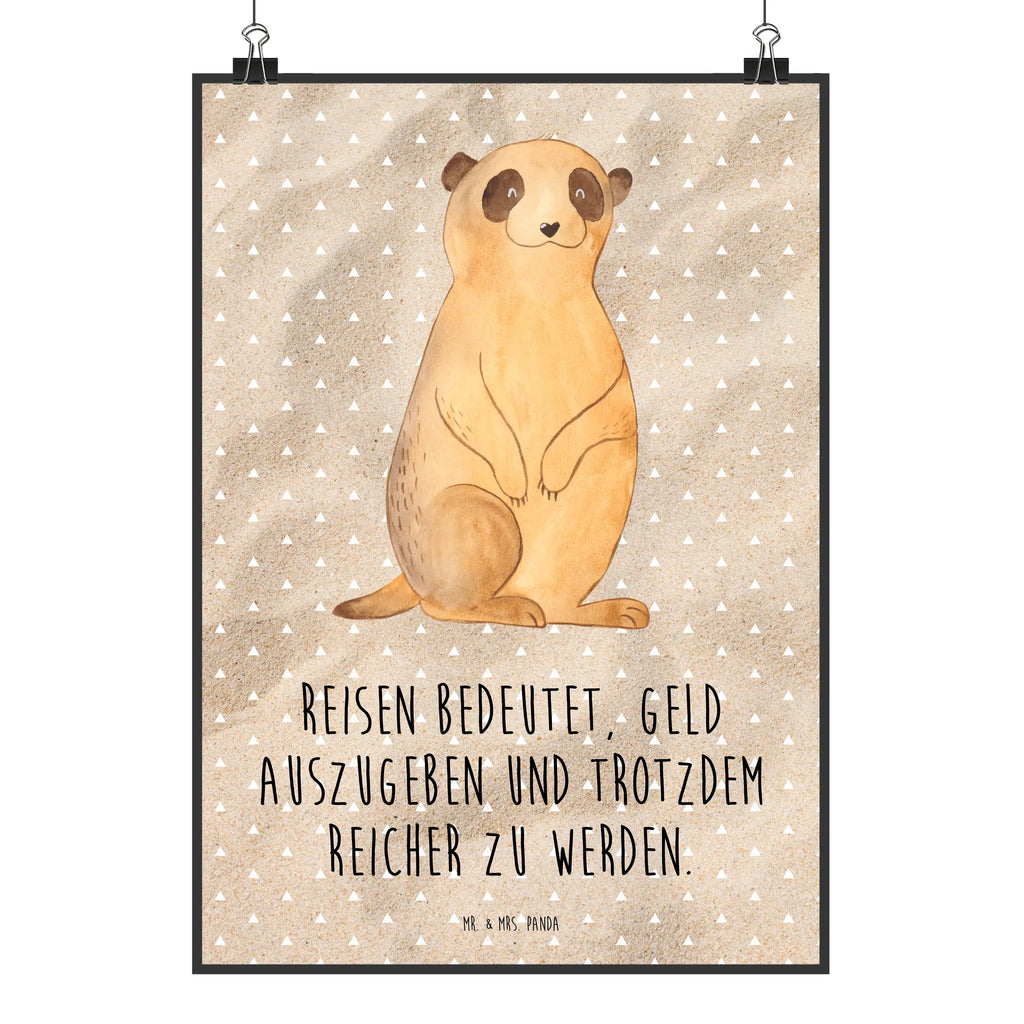 Poster Erdmännchen Poster, Wandposter, Bild, Wanddeko, Küchenposter, Kinderposter, Wanddeko Bild, Raumdekoration, Wanddekoration, Handgemaltes Poster, Mr. & Mrs. Panda Poster, Designposter, Kunstdruck, Posterdruck, Afrika, Wildtiere, Erdmännchen, Reisen, Spruch, Weltreise, Afrikareise, Roadtrip, Traveling