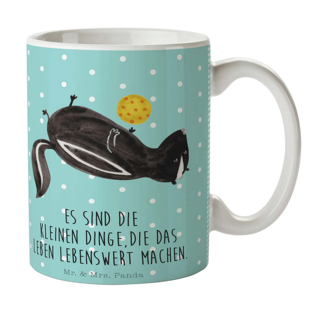 Tasse Stinktier Ball Tasse, Kaffeetasse, Teetasse, Becher, Kaffeebecher, Teebecher, Keramiktasse, Porzellantasse, Büro Tasse, Geschenk Tasse, Tasse Sprüche, Tasse Motive, Kaffeetassen, Tasse bedrucken, Designer Tasse, Cappuccino Tassen, Schöne Teetassen, Stinktier, Skunk, Wildtier, Raubtier, Stinker, Stinki, verspielt, Weisheit