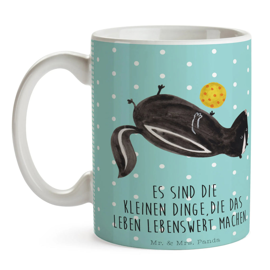 Tasse Stinktier Ball Tasse, Kaffeetasse, Teetasse, Becher, Kaffeebecher, Teebecher, Keramiktasse, Porzellantasse, Büro Tasse, Geschenk Tasse, Tasse Sprüche, Tasse Motive, Kaffeetassen, Tasse bedrucken, Designer Tasse, Cappuccino Tassen, Schöne Teetassen, Stinktier, Skunk, Wildtier, Raubtier, Stinker, Stinki, verspielt, Weisheit