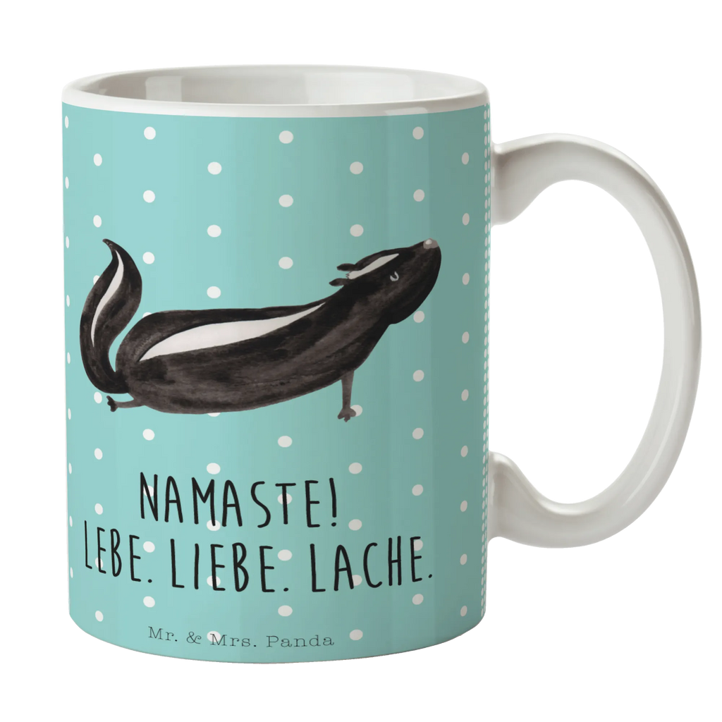 Tasse Stinktier Yoga Tasse, Kaffeetasse, Teetasse, Becher, Kaffeebecher, Teebecher, Keramiktasse, Porzellantasse, Büro Tasse, Geschenk Tasse, Tasse Sprüche, Tasse Motive, Kaffeetassen, Tasse bedrucken, Designer Tasse, Cappuccino Tassen, Schöne Teetassen, Stinktier, Skunk, Wildtier, Raubtier, Stinker, Stinki, Yoga, Namaste, Lebe, Liebe, Lache