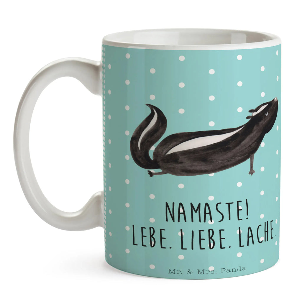 Tasse Stinktier Yoga Tasse, Kaffeetasse, Teetasse, Becher, Kaffeebecher, Teebecher, Keramiktasse, Porzellantasse, Büro Tasse, Geschenk Tasse, Tasse Sprüche, Tasse Motive, Kaffeetassen, Tasse bedrucken, Designer Tasse, Cappuccino Tassen, Schöne Teetassen, Stinktier, Skunk, Wildtier, Raubtier, Stinker, Stinki, Yoga, Namaste, Lebe, Liebe, Lache