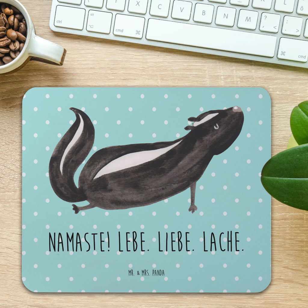 Mauspad Stinktier Yoga Mousepad, Computer zubehör, Büroausstattung, PC Zubehör, Arbeitszimmer, Mauspad, Einzigartiges Mauspad, Designer Mauspad, Mausunterlage, Mauspad Büro, Stinktier, Skunk, Wildtier, Raubtier, Stinker, Stinki, Yoga, Namaste, Lebe, Liebe, Lache