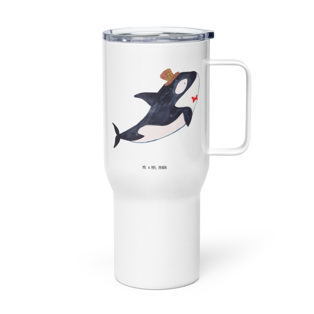 XXL Thermobecher Orca Zylinder Thermobecher, XL Thermobecher, Reisebecher, XL Reisetasse, Großer Thermobecher, Autobecher, Jumbo Becher, Meerestiere, Meer, Urlaub, Narwal, Glitter, Konfetti, Glitzer, Geburtstag, Feier, Fete, Fest, Glückwunsch, Orca