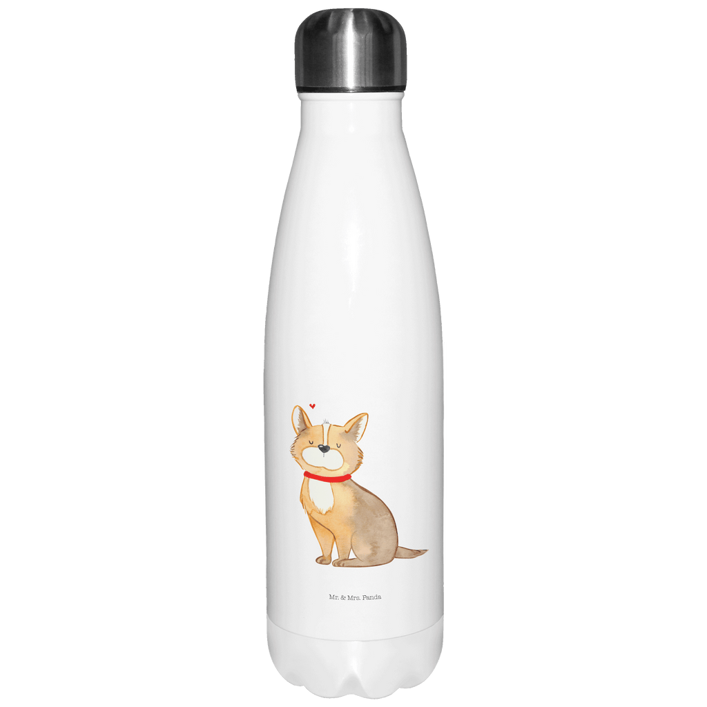 Thermosflasche Hundeglück Isolierflasche, Thermoflasche, Trinkflasche, Thermos, Edelstahl, Hund, Hundemotiv, Haustier, Hunderasse, Tierliebhaber, Hundebesitzer, Sprüche, Corgie, Hundeliebe, Spruch, Hundemama, Liebe