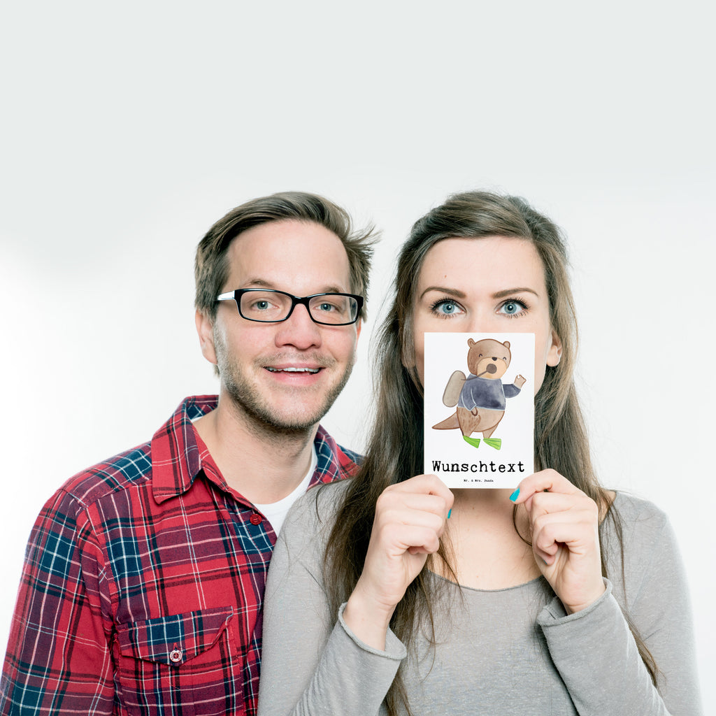 Personalisierte Postkarte Taucher mit Herz Postkarte mit Namen, Postkarte bedrucken, Postkarte mit Wunschtext, Postkarte personalisierbar, Geschenkkarte mit Namen, Grußkarte mit Namen, Karte mit Namen, Einladung mit Namen, Ansichtskarte mit Namen, Geschenkkarte mit Wunschtext, Grußkarte mit Wunschtext, Karte mit Wunschtext, Einladung mit Wunschtext, Ansichtskarte mit Wunschtext, Beruf, Ausbildung, Jubiläum, Abschied, Rente, Kollege, Kollegin, Geschenk, Schenken, Arbeitskollege, Mitarbeiter, Firma, Danke, Dankeschön