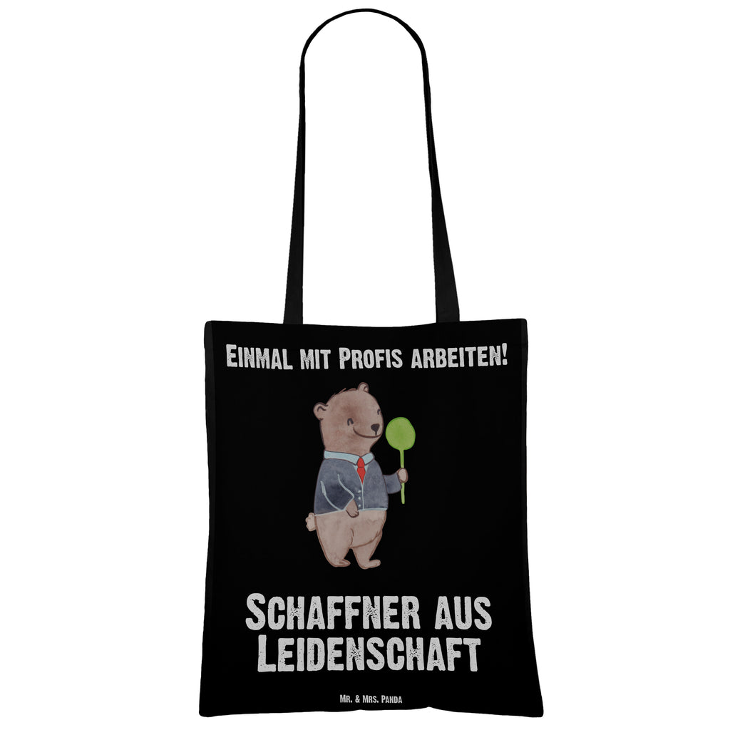 Tragetasche Schaffner aus Leidenschaft Beuteltasche, Beutel, Einkaufstasche, Jutebeutel, Stoffbeutel, Tasche, Shopper, Umhängetasche, Strandtasche, Schultertasche, Stofftasche, Tragetasche, Badetasche, Jutetasche, Einkaufstüte, Laptoptasche, Beruf, Ausbildung, Jubiläum, Abschied, Rente, Kollege, Kollegin, Geschenk, Schenken, Arbeitskollege, Mitarbeiter, Firma, Danke, Dankeschön