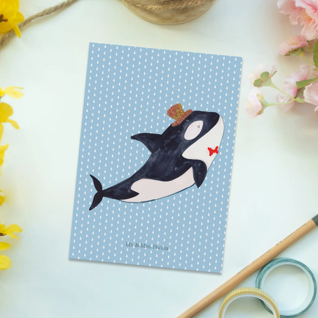 Postkarte Orca Zylinder Postkarte, Karte, Geschenkkarte, Grußkarte, Einladung, Ansichtskarte, Geburtstagskarte, Einladungskarte, Dankeskarte, Ansichtskarten, Einladung Geburtstag, Einladungskarten Geburtstag, Meerestiere, Meer, Urlaub, Narwal, Glitter, Konfetti, Glitzer, Geburtstag, Feier, Fete, Fest, Glückwunsch, Orca