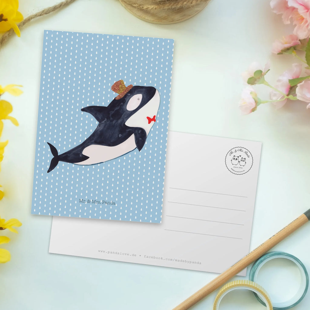 Postkarte Orca Zylinder Postkarte, Karte, Geschenkkarte, Grußkarte, Einladung, Ansichtskarte, Geburtstagskarte, Einladungskarte, Dankeskarte, Ansichtskarten, Einladung Geburtstag, Einladungskarten Geburtstag, Meerestiere, Meer, Urlaub, Narwal, Glitter, Konfetti, Glitzer, Geburtstag, Feier, Fete, Fest, Glückwunsch, Orca