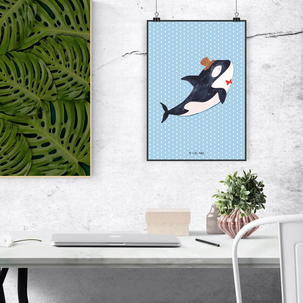 Poster Orca Zylinder Poster, Wandposter, Bild, Wanddeko, Küchenposter, Kinderposter, Wanddeko Bild, Raumdekoration, Wanddekoration, Handgemaltes Poster, Mr. & Mrs. Panda Poster, Designposter, Kunstdruck, Posterdruck, Meerestiere, Meer, Urlaub, Narwal, Glitter, Konfetti, Glitzer, Geburtstag, Feier, Fete, Fest, Glückwunsch, Orca