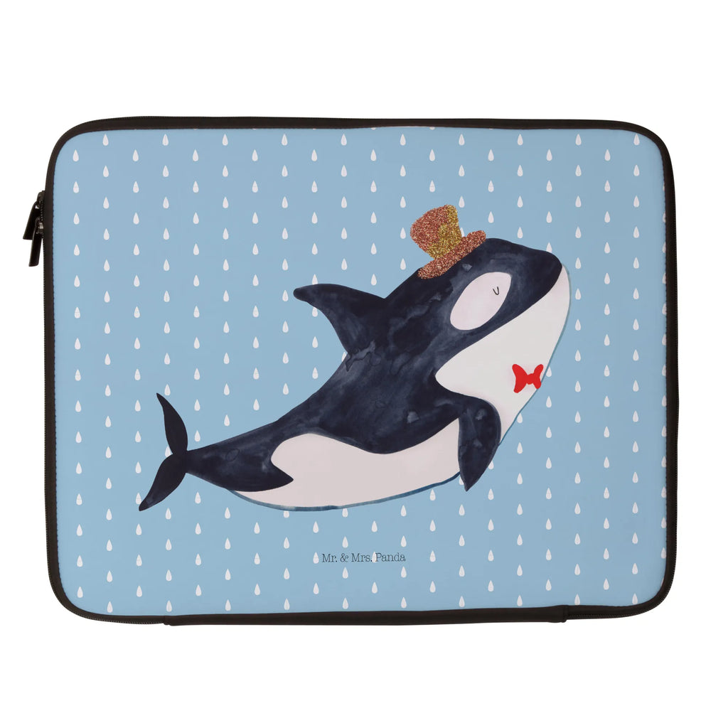 Notebook Tasche Orca Zylinder Notebook Tasche, Laptop, Computertasche, Tasche, Notebook-Tasche, Notebook-Reisehülle, Notebook Schutz, Meerestiere, Meer, Urlaub, Narwal, Glitter, Konfetti, Glitzer, Geburtstag, Feier, Fete, Fest, Glückwunsch, Orca