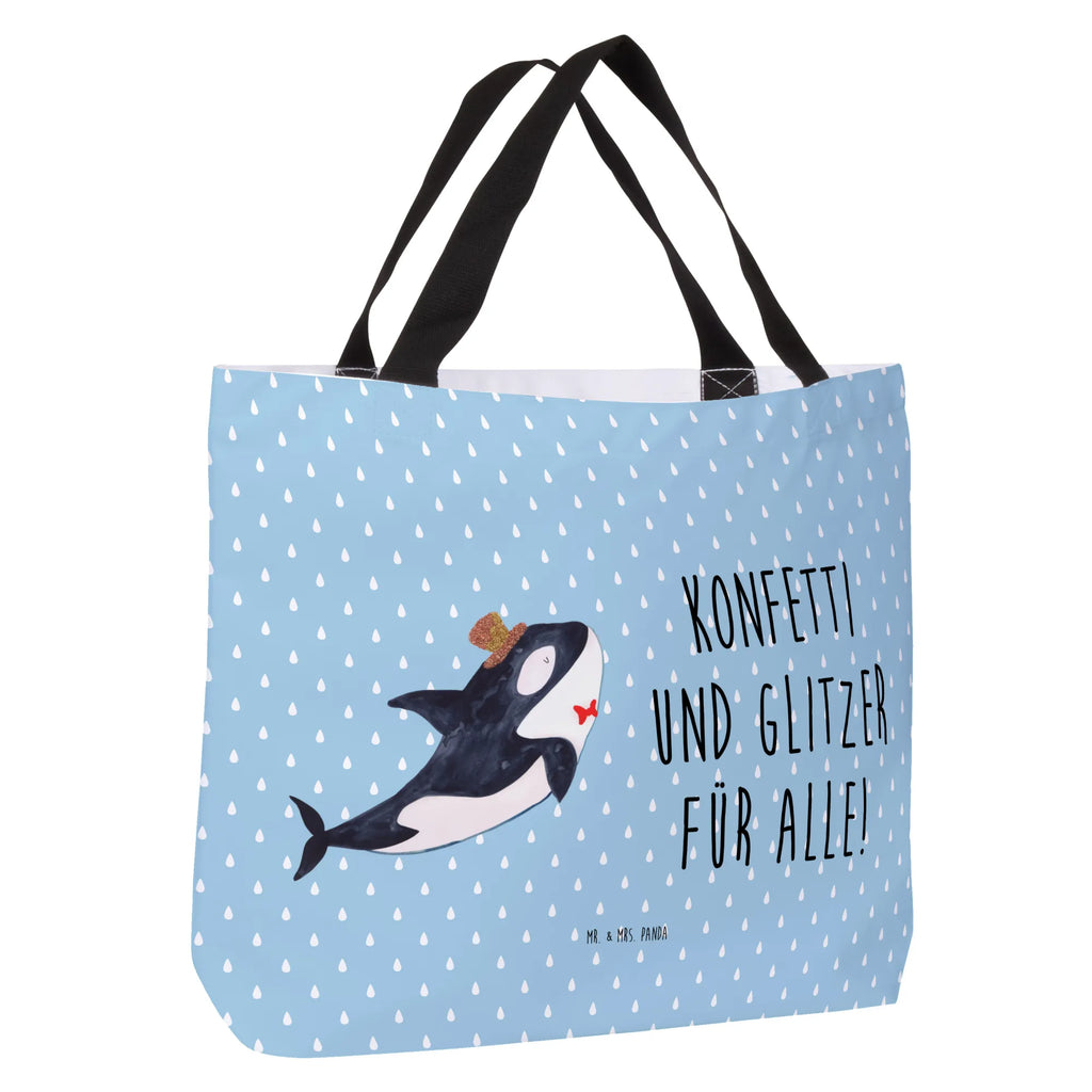 Shopper Orca Zylinder Beutel, Einkaufstasche, Tasche, Strandtasche, Einkaufsbeutel, Shopper, Schultasche, Freizeittasche, Tragebeutel, Schulbeutel, Alltagstasche, Meerestiere, Meer, Urlaub, Narwal, Glitter, Konfetti, Glitzer, Geburtstag, Feier, Fete, Fest, Glückwunsch, Orca