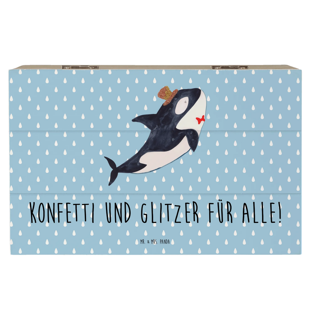 Holzkiste Orca Zylinder Holzkiste, Kiste, Schatzkiste, Truhe, Schatulle, XXL, Erinnerungsbox, Erinnerungskiste, Dekokiste, Aufbewahrungsbox, Geschenkbox, Geschenkdose, Meerestiere, Meer, Urlaub, Narwal, Glitter, Konfetti, Glitzer, Geburtstag, Feier, Fete, Fest, Glückwunsch, Orca