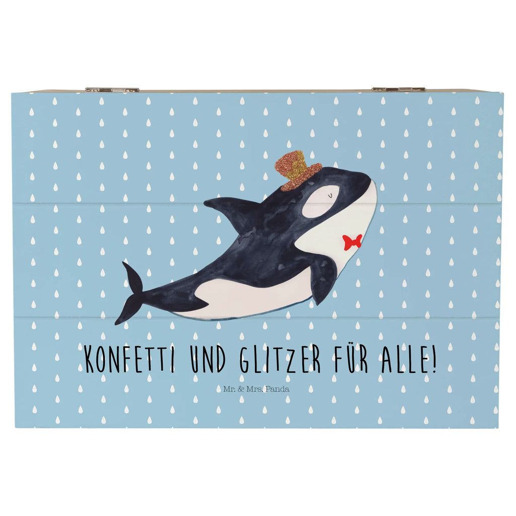 Holzkiste Orca Zylinder Holzkiste, Kiste, Schatzkiste, Truhe, Schatulle, XXL, Erinnerungsbox, Erinnerungskiste, Dekokiste, Aufbewahrungsbox, Geschenkbox, Geschenkdose, Meerestiere, Meer, Urlaub, Narwal, Glitter, Konfetti, Glitzer, Geburtstag, Feier, Fete, Fest, Glückwunsch, Orca