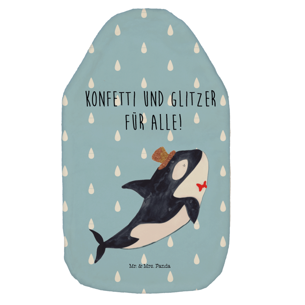 Wärmflasche Orca Zylinder Wärmekissen, Kinderwärmflasche, Körnerkissen, Wärmflaschenbezug, Wärmflasche mit Bezug, Wärmflasche, Bettflasche, Kleine Wärmflasche, Meerestiere, Meer, Urlaub, Narwal, Glitter, Konfetti, Glitzer, Geburtstag, Feier, Fete, Fest, Glückwunsch, Orca