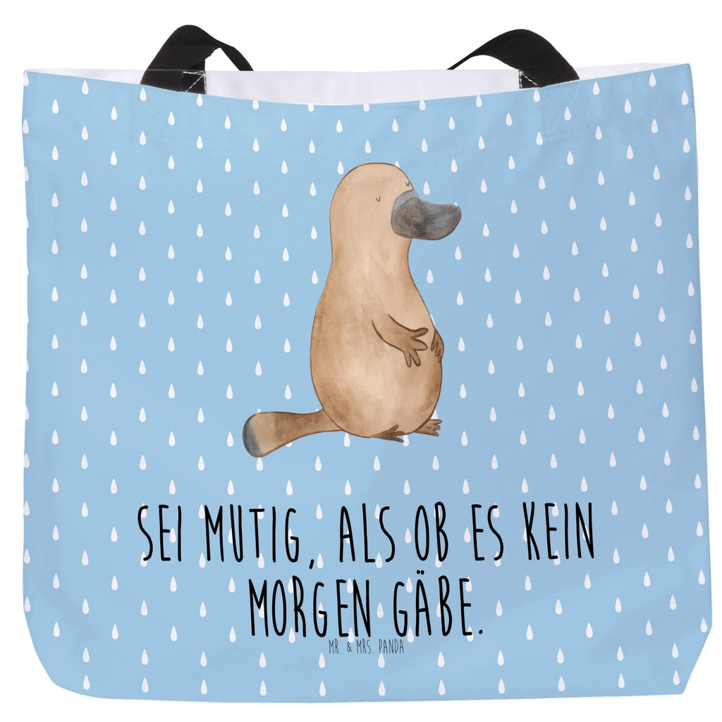 Shopper Schnabeltier Mut Beutel, Einkaufstasche, Tasche, Strandtasche, Einkaufsbeutel, Shopper, Schultasche, Freizeittasche, Tragebeutel, Schulbeutel, Alltagstasche, Meerestiere, Meer, Urlaub, Schnabeltier, Mut, mutig, Lebensweisheit, Schnabeltiere, Motivation, Training, Büro, Arbeit, Neuanfang, Neustart, Weltreise, Raodtrip