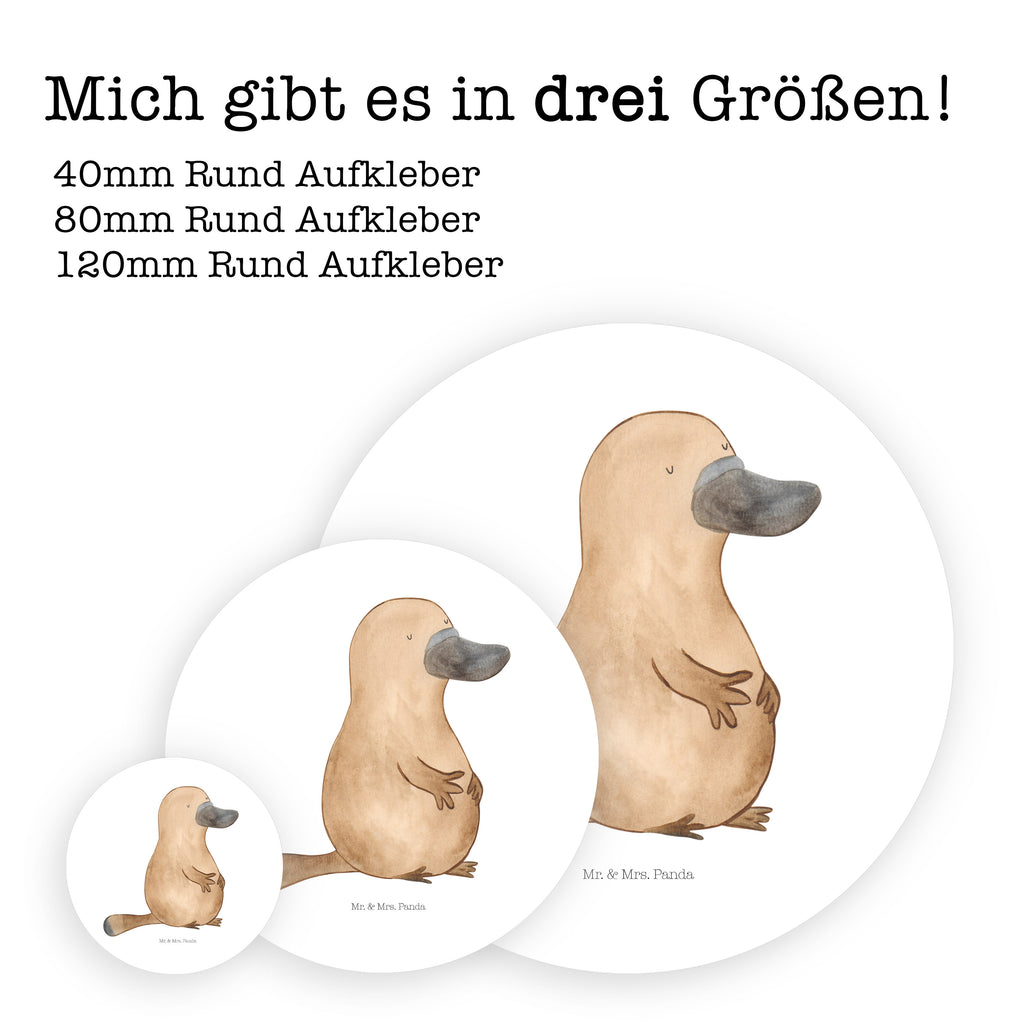 Rund Aufkleber Schnabeltier mutig Sticker, Aufkleber, Etikett, Kinder, rund, Meerestiere, Meer, Urlaub, Schnabeltier, Mut, mutig, Lebensweisheit, Schnabeltiere, Motivation, Training, Büro, Arbeit, Neuanfang, Neustart, Weltreise, Raodtrip