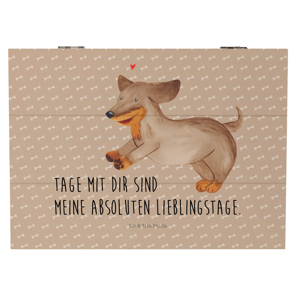 Holzkiste Hund Dackel Holzkiste, Kiste, Schatzkiste, Truhe, Schatulle, XXL, Erinnerungsbox, Erinnerungskiste, Dekokiste, Aufbewahrungsbox, Geschenkbox, Geschenkdose, Hund, Hundemotiv, Haustier, Hunderasse, Tierliebhaber, Hundebesitzer, Sprüche, Hunde, Dackel, Dachshund, happy dog