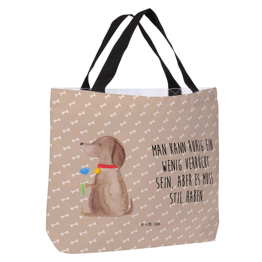 Shopper Hund Blume Beutel, Einkaufstasche, Tasche, Strandtasche, Einkaufsbeutel, Shopper, Schultasche, Freizeittasche, Tragebeutel, Schulbeutel, Alltagstasche, Hund, Hundemotiv, Haustier, Hunderasse, Tierliebhaber, Hundebesitzer, Sprüche, Hunde, Frauchen, Hundeliebe