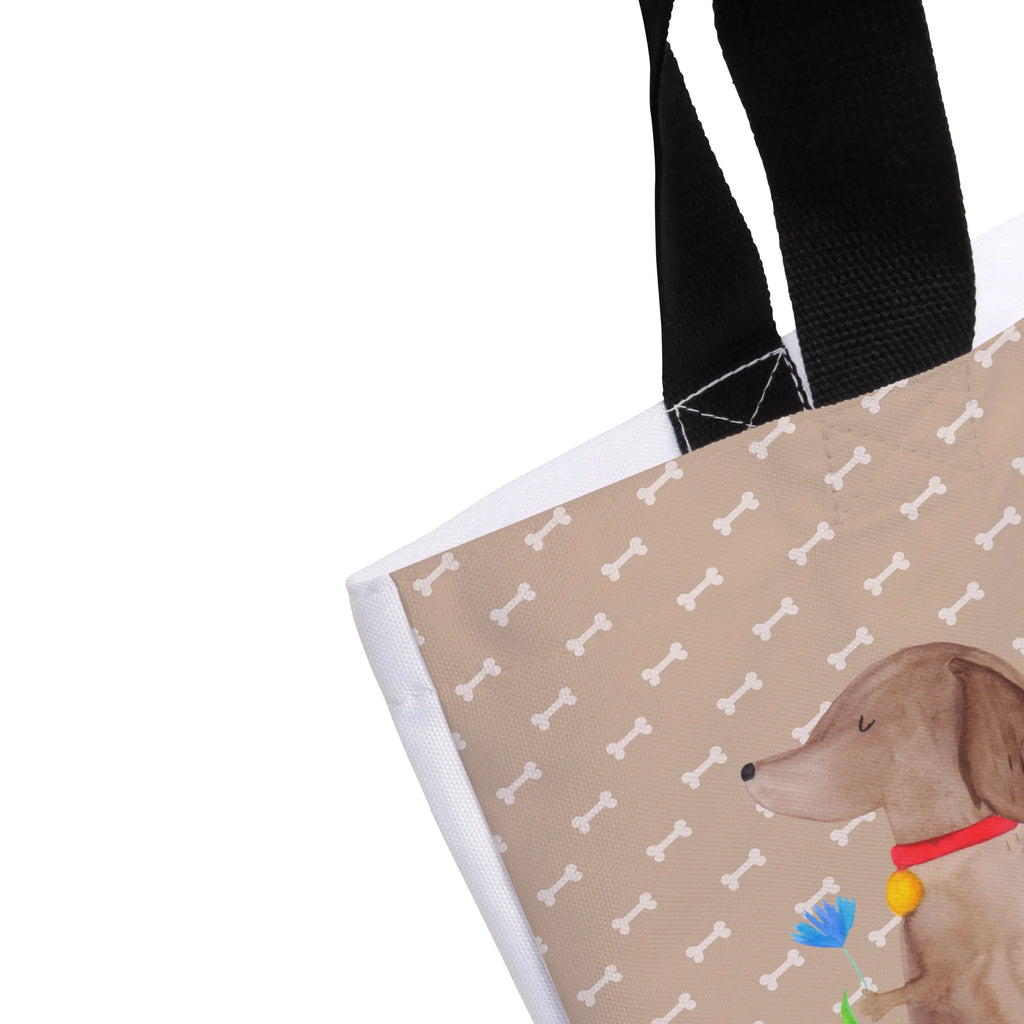 Shopper Hund Blume Beutel, Einkaufstasche, Tasche, Strandtasche, Einkaufsbeutel, Shopper, Schultasche, Freizeittasche, Tragebeutel, Schulbeutel, Alltagstasche, Hund, Hundemotiv, Haustier, Hunderasse, Tierliebhaber, Hundebesitzer, Sprüche, Hunde, Frauchen, Hundeliebe