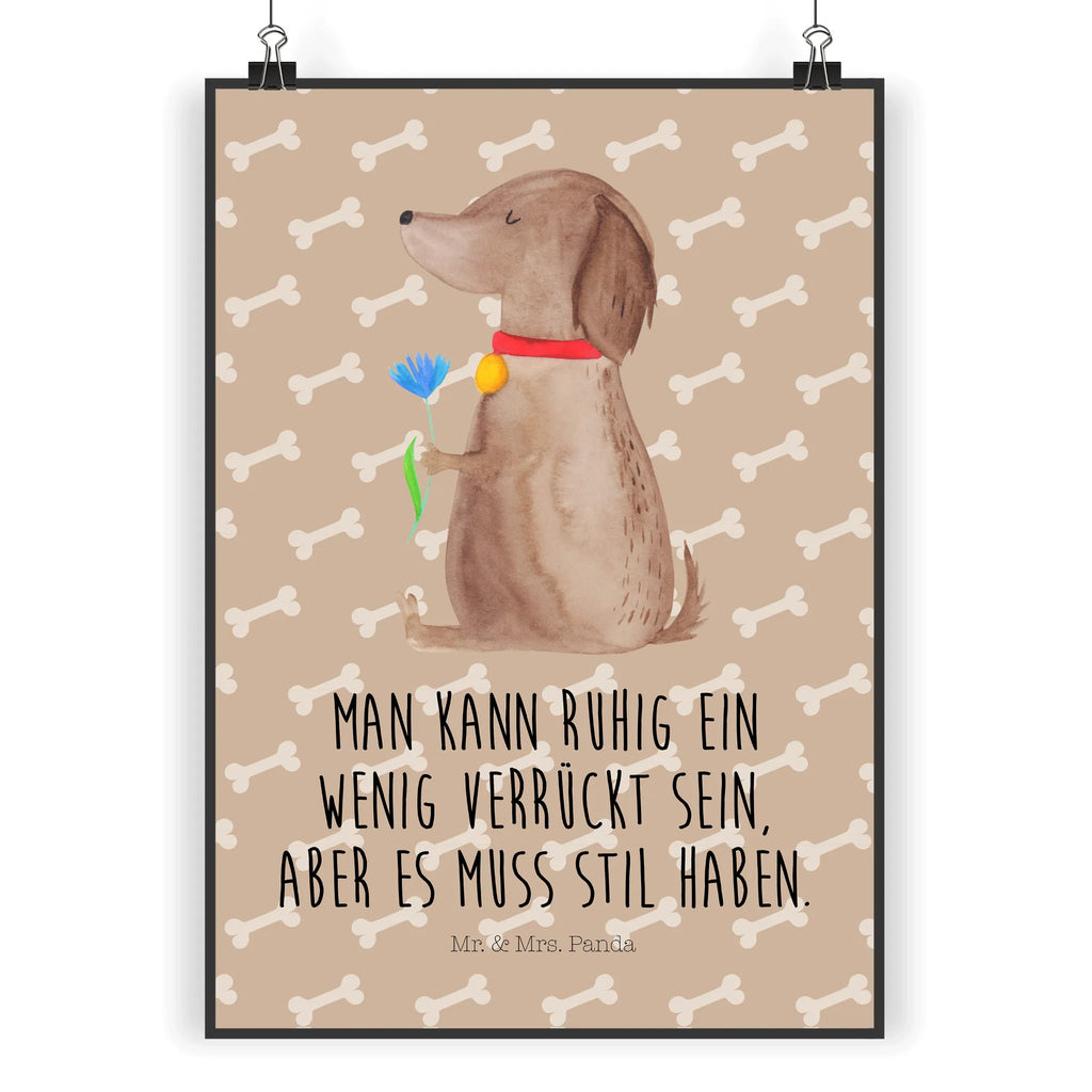 Poster Hund Blume Poster, Wandposter, Bild, Wanddeko, Küchenposter, Kinderposter, Wanddeko Bild, Raumdekoration, Wanddekoration, Handgemaltes Poster, Mr. & Mrs. Panda Poster, Designposter, Kunstdruck, Posterdruck, Hund, Hundemotiv, Haustier, Hunderasse, Tierliebhaber, Hundebesitzer, Sprüche, Hunde, Frauchen, Hundeliebe