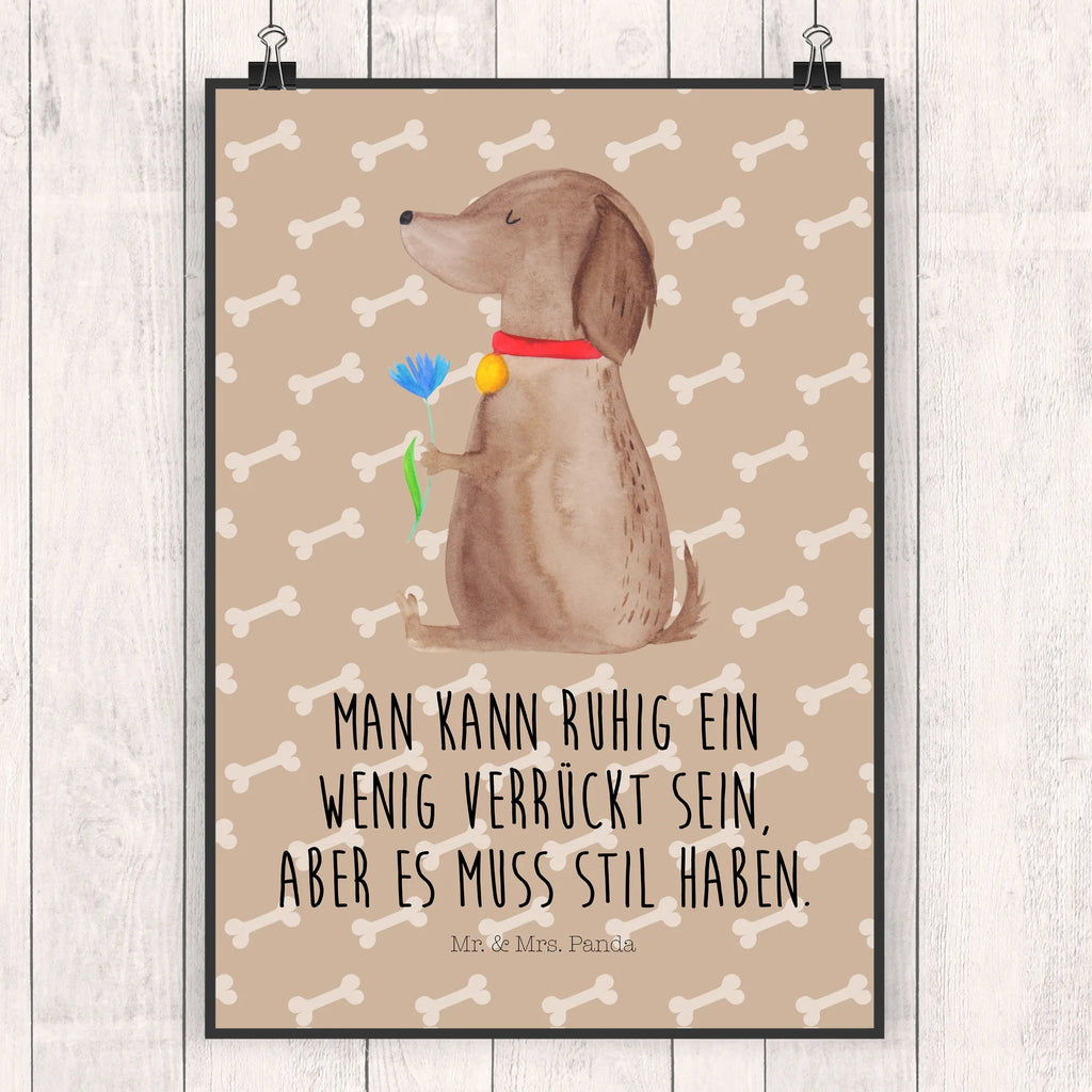 Poster Hund Blume Poster, Wandposter, Bild, Wanddeko, Küchenposter, Kinderposter, Wanddeko Bild, Raumdekoration, Wanddekoration, Handgemaltes Poster, Mr. & Mrs. Panda Poster, Designposter, Kunstdruck, Posterdruck, Hund, Hundemotiv, Haustier, Hunderasse, Tierliebhaber, Hundebesitzer, Sprüche, Hunde, Frauchen, Hundeliebe