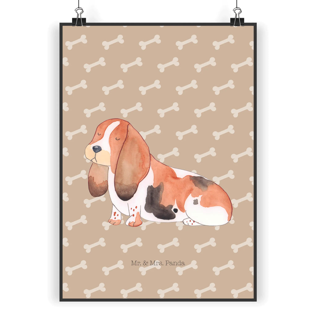 Poster Hund Basset Hound Poster, Wandposter, Bild, Wanddeko, Küchenposter, Kinderposter, Wanddeko Bild, Raumdekoration, Wanddekoration, Handgemaltes Poster, Mr. & Mrs. Panda Poster, Designposter, Kunstdruck, Posterdruck, Hund, Hundemotiv, Haustier, Hunderasse, Tierliebhaber, Hundebesitzer, Sprüche, Basset Hound, Basset, Hundeliebe, kinderlos