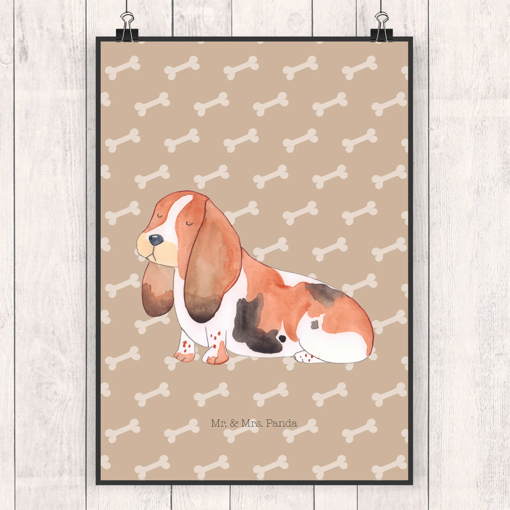 Poster Hund Basset Hound Poster, Wandposter, Bild, Wanddeko, Küchenposter, Kinderposter, Wanddeko Bild, Raumdekoration, Wanddekoration, Handgemaltes Poster, Mr. & Mrs. Panda Poster, Designposter, Kunstdruck, Posterdruck, Hund, Hundemotiv, Haustier, Hunderasse, Tierliebhaber, Hundebesitzer, Sprüche, Basset Hound, Basset, Hundeliebe, kinderlos