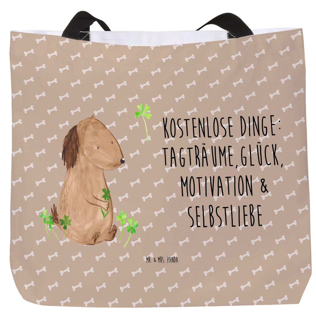 Shopper Hund Kleeblatt Beutel, Einkaufstasche, Tasche, Strandtasche, Einkaufsbeutel, Shopper, Schultasche, Freizeittasche, Tragebeutel, Schulbeutel, Alltagstasche, Hund, Hundemotiv, Haustier, Hunderasse, Tierliebhaber, Hundebesitzer, Sprüche, Kleeblatt, Glück, Tagträume, Motivation, Neuanfang, Geschenk, Glücksbringer, Selbstliebe, Achtsamkeit