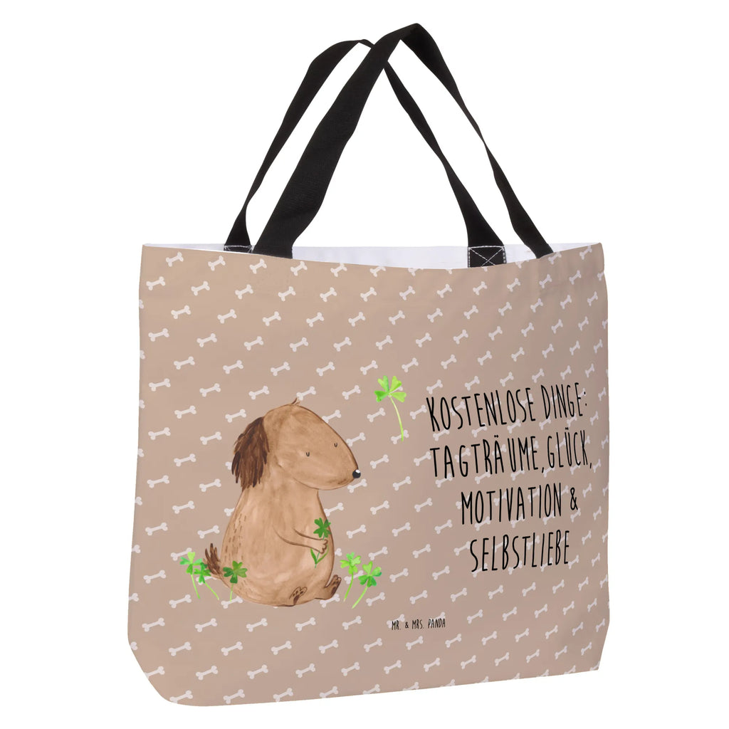 Shopper Hund Kleeblatt Beutel, Einkaufstasche, Tasche, Strandtasche, Einkaufsbeutel, Shopper, Schultasche, Freizeittasche, Tragebeutel, Schulbeutel, Alltagstasche, Hund, Hundemotiv, Haustier, Hunderasse, Tierliebhaber, Hundebesitzer, Sprüche, Kleeblatt, Glück, Tagträume, Motivation, Neuanfang, Geschenk, Glücksbringer, Selbstliebe, Achtsamkeit