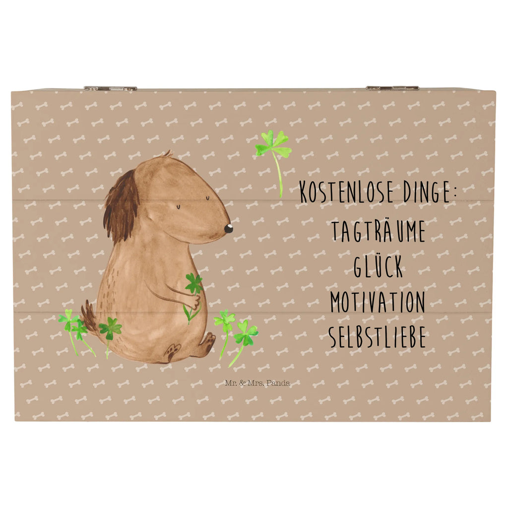 Holzkiste Hund Kleeblatt Holzkiste, Kiste, Schatzkiste, Truhe, Schatulle, XXL, Erinnerungsbox, Erinnerungskiste, Dekokiste, Aufbewahrungsbox, Geschenkbox, Geschenkdose, Hund, Hundemotiv, Haustier, Hunderasse, Tierliebhaber, Hundebesitzer, Sprüche, Kleeblatt, Glück, Tagträume, Motivation, Neuanfang, Geschenk, Glücksbringer, Selbstliebe, Achtsamkeit