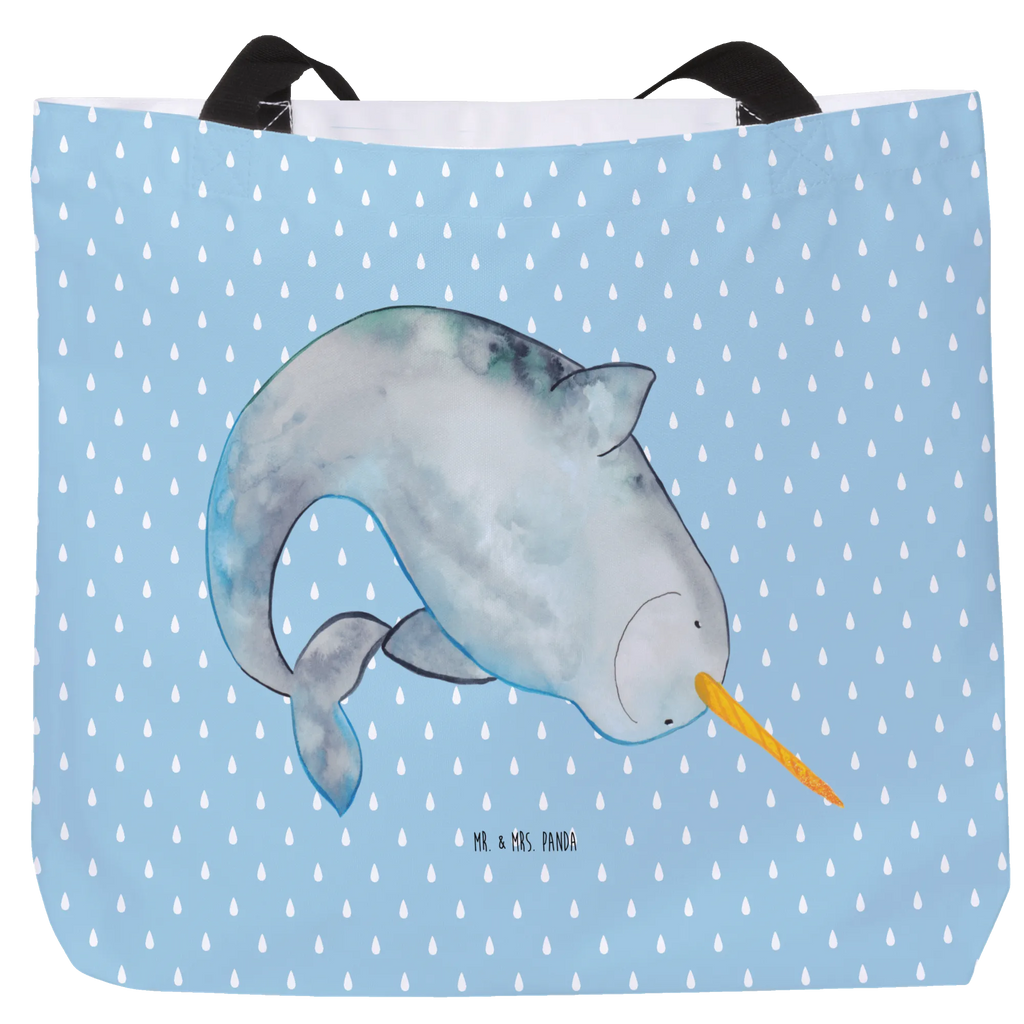 Shopper Narwal Beutel, Einkaufstasche, Tasche, Strandtasche, Einkaufsbeutel, Shopper, Schultasche, Freizeittasche, Tragebeutel, Schulbeutel, Alltagstasche, Meerestiere, Meer, Urlaub, Narwal, Wal, Putzen, Hausfrau, Junggesellin, aufräumen, Kinderzimmer