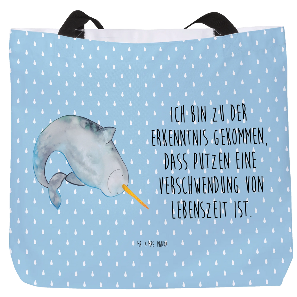 Shopper Narwal Beutel, Einkaufstasche, Tasche, Strandtasche, Einkaufsbeutel, Shopper, Schultasche, Freizeittasche, Tragebeutel, Schulbeutel, Alltagstasche, Meerestiere, Meer, Urlaub, Narwal, Wal, Putzen, Hausfrau, Junggesellin, aufräumen, Kinderzimmer