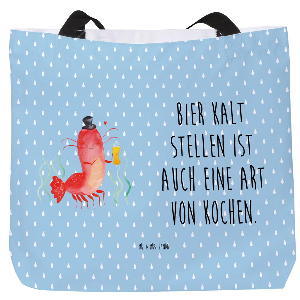 Shopper Hummer mit Weizen Beutel, Einkaufstasche, Tasche, Strandtasche, Einkaufsbeutel, Shopper, Schultasche, Freizeittasche, Tragebeutel, Schulbeutel, Alltagstasche, Meerestiere, Meer, Urlaub, Garnele, Garnelen, Bier, Kochen, Männerhaushalt, Junggeselle, Junggesellin, Bierliebhaber, Kneipe, Gasthaus, Wirtschaft