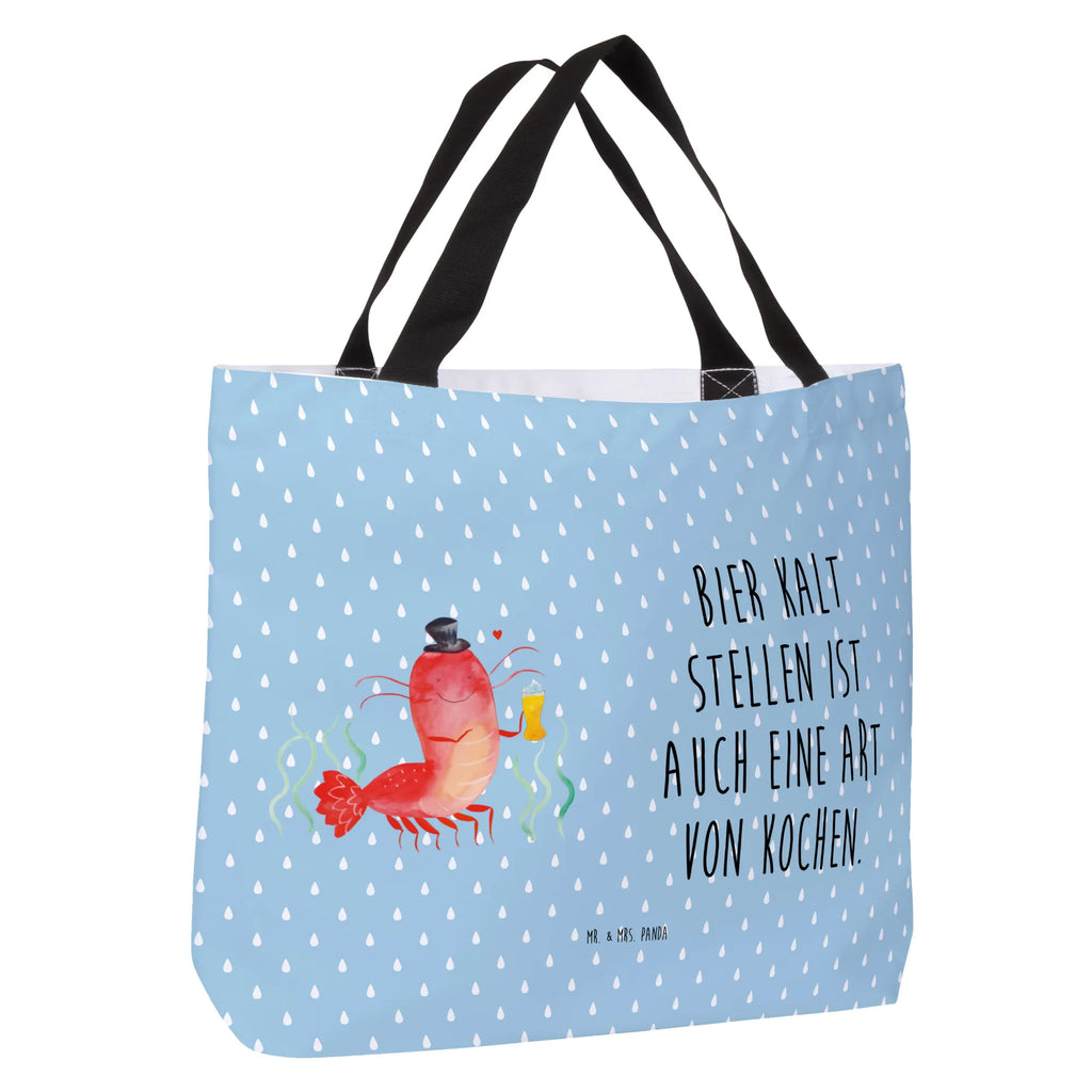 Shopper Hummer mit Weizen Beutel, Einkaufstasche, Tasche, Strandtasche, Einkaufsbeutel, Shopper, Schultasche, Freizeittasche, Tragebeutel, Schulbeutel, Alltagstasche, Meerestiere, Meer, Urlaub, Garnele, Garnelen, Bier, Kochen, Männerhaushalt, Junggeselle, Junggesellin, Bierliebhaber, Kneipe, Gasthaus, Wirtschaft