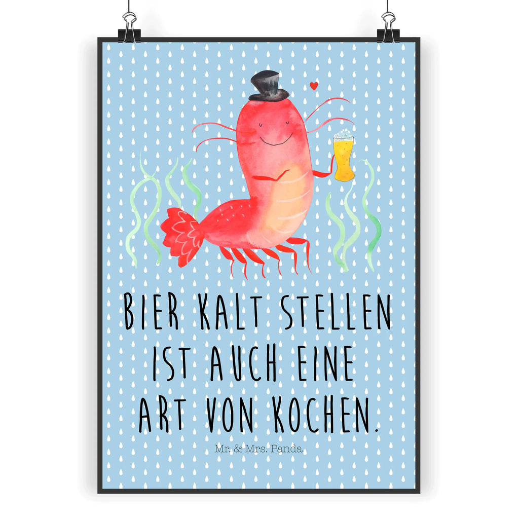 Poster Hummer Weizen Poster, Wandposter, Bild, Wanddeko, Küchenposter, Kinderposter, Wanddeko Bild, Raumdekoration, Wanddekoration, Handgemaltes Poster, Mr. & Mrs. Panda Poster, Designposter, Kunstdruck, Posterdruck, Meerestiere, Meer, Urlaub, Garnele, Garnelen, Bier, Kochen, Männerhaushalt, Junggeselle, Junggesellin, Bierliebhaber, Kneipe, Gasthaus, Wirtschaft