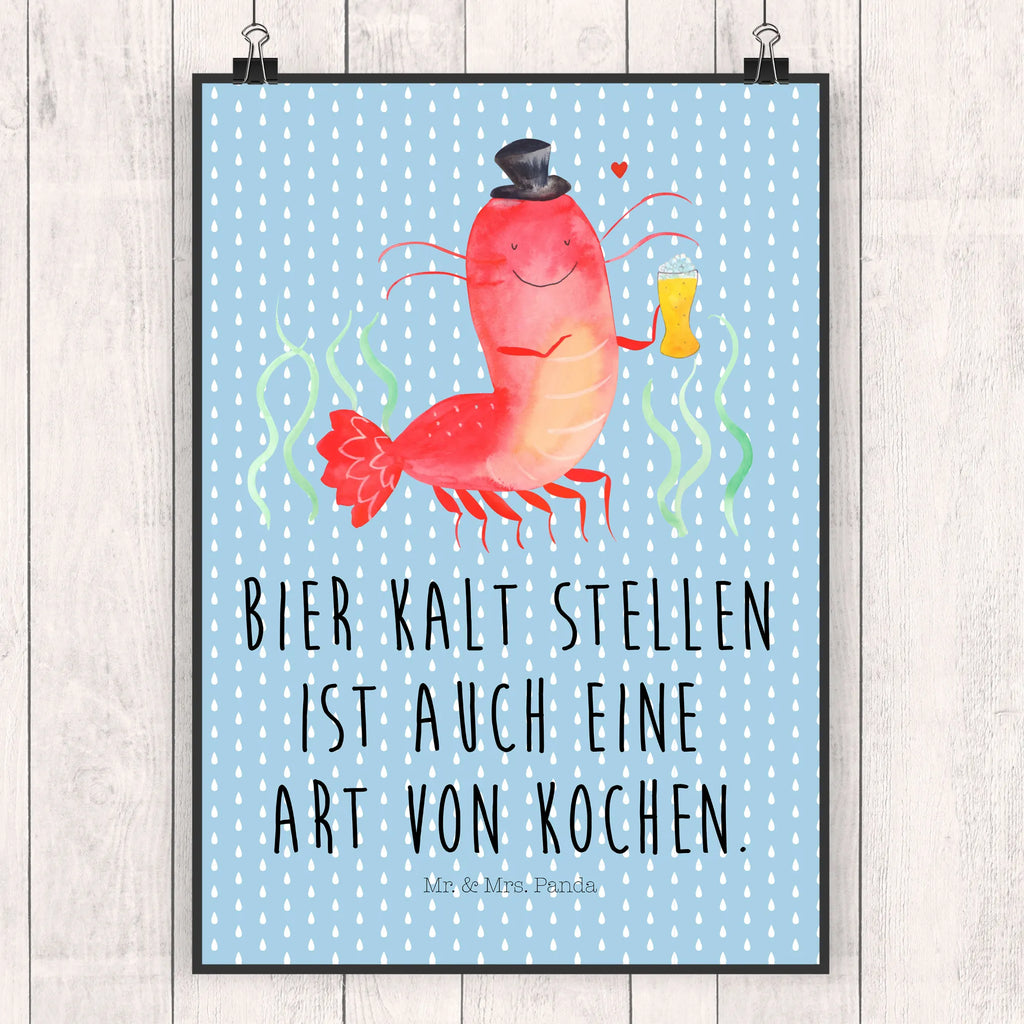 Poster Hummer Weizen Poster, Wandposter, Bild, Wanddeko, Küchenposter, Kinderposter, Wanddeko Bild, Raumdekoration, Wanddekoration, Handgemaltes Poster, Mr. & Mrs. Panda Poster, Designposter, Kunstdruck, Posterdruck, Meerestiere, Meer, Urlaub, Garnele, Garnelen, Bier, Kochen, Männerhaushalt, Junggeselle, Junggesellin, Bierliebhaber, Kneipe, Gasthaus, Wirtschaft