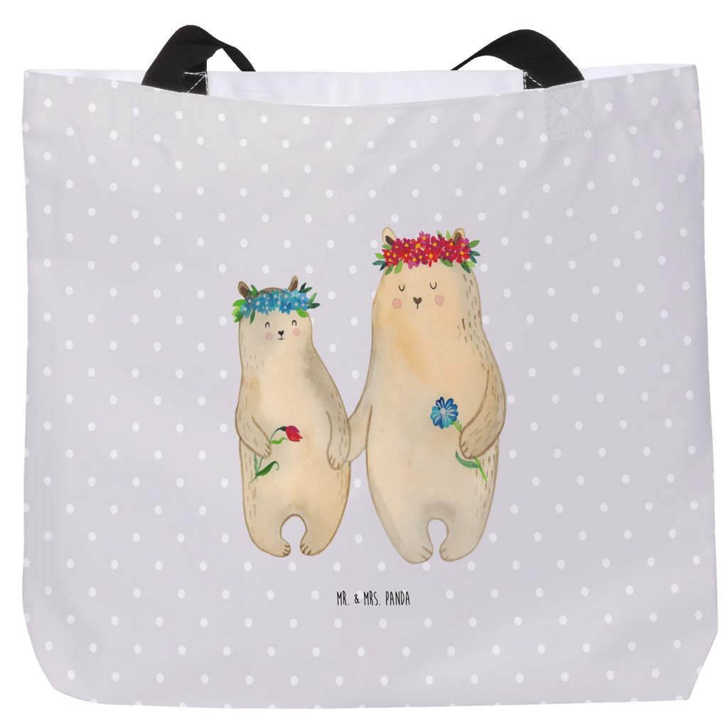 Shopper Bären mit Blumenkranz Beutel, Einkaufstasche, Tasche, Strandtasche, Einkaufsbeutel, Shopper, Schultasche, Freizeittasche, Tragebeutel, Schulbeutel, Alltagstasche, Familie, Vatertag, Muttertag, Bruder, Schwester, Mama, Papa, Oma, Opa, Bär, Bären, Mutter, Mutti, Mami, Lieblingsmensch, Lieblingsmama, beste Mutter, weltbeste Mama, Geschenk Mama. Muttertag, Tochter, Kind, Kinder, Töchter, Family, Vorbild